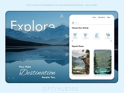 Explore or Travel Website concept