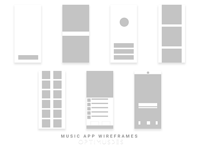 Music App wireframes android app concept design figma ios minimal mobile app design mockup music music app optimusdes prototype ui user experience user interface userflow ux wireframe