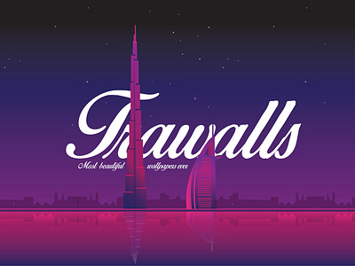 Illustration for a wallpaper app - Dubai