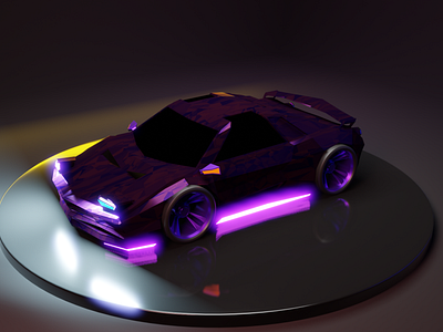 Low poly sports car