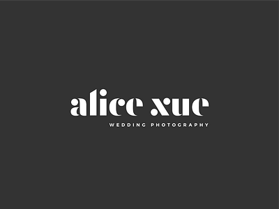 Photography Logo alice xue brand identity chic custom typeface logo logotype minimalist photographer photography photography branding photography logo typography wedding logo wordmark