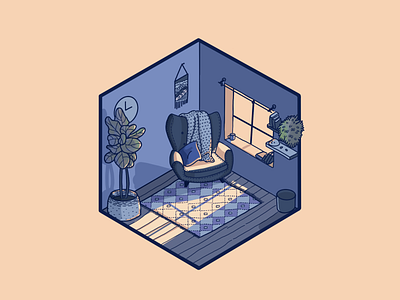 Happy Place - Isometric Room Illustration