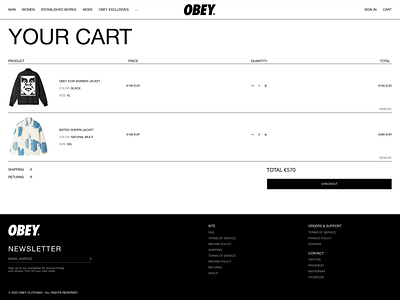 Cart typography ui ux