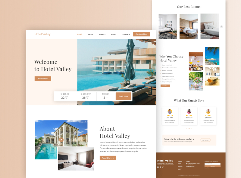 Hotel Website Template by Nasima Bristy on Dribbble