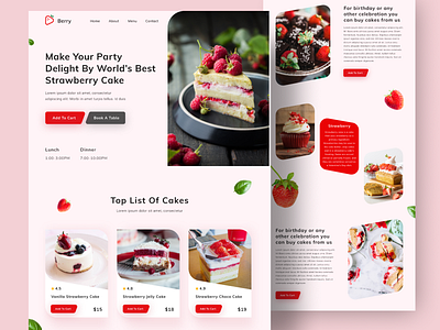 Strawberry Cake Website cake website design designinspiration strawberry website ui ui daily ui design ui inspiration uiux uiwebdesign user experience user interface ux reaserch web web header web mockup webdesign website design website template webuidesign