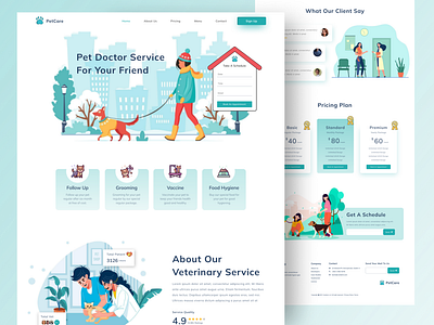 PetCare designinspiration petcare petcarewebsite petvet website ui ui daily ui inspiration ui web design uiux user experience user interface ux research veterinarywebsite vetwebsitetemplate web web mockup web ui design webdesign website design website template