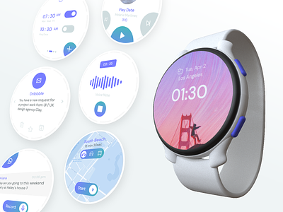 Trendy Watch 3d 3d art 3d mockup 3d modeling adobe xd alarm clay mockup design dribbble map skill mix smartwatch ui uidesign uxdesign voice assistant watch watchui whatsapp