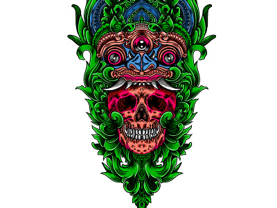 barong skull barong illsutration photoshop skull art tshirtdesign