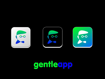 GentleApp app branding design gentle gentleman glasses graphic design icon illustration logo name shader vector