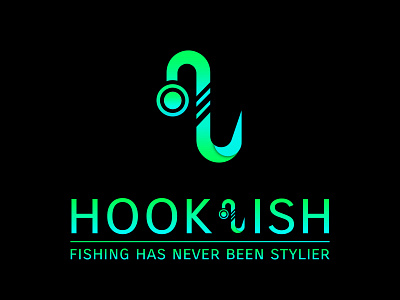 Hooklish app branding design fish fishing icon illustration logo name typography vector