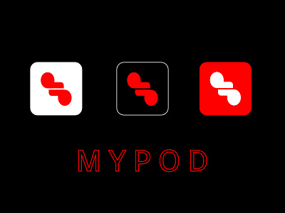 MyPod - Manage Your Air-Pod The Online Way airpod app branding design earphone icon illustration logo name typography vector