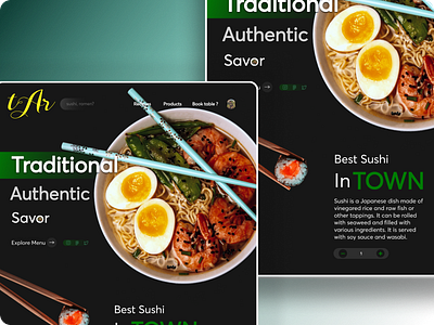 Tar - A Japanese Restaurant animation app branding design food illustration logo minimal ui ux website