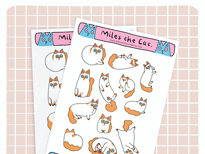 Miles the Cat sticker designs art characterdesign characterillustration characters childrens illustration design illustration illustrator procreate stickers