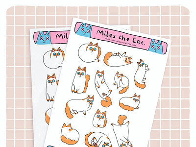 Miles the Cat sticker designs