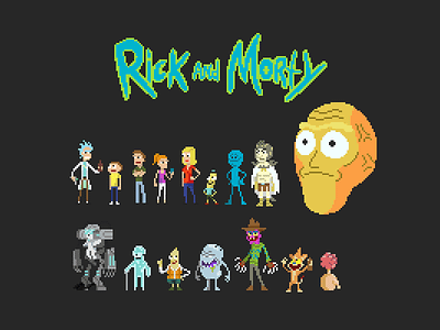 Rick And Morty Pixels adultswim illustration pixelart pixels rickandmorty