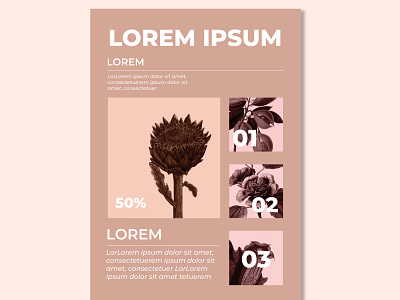Flower / Newsletter mockup 60s brochure design design graphic design illustrator minimal