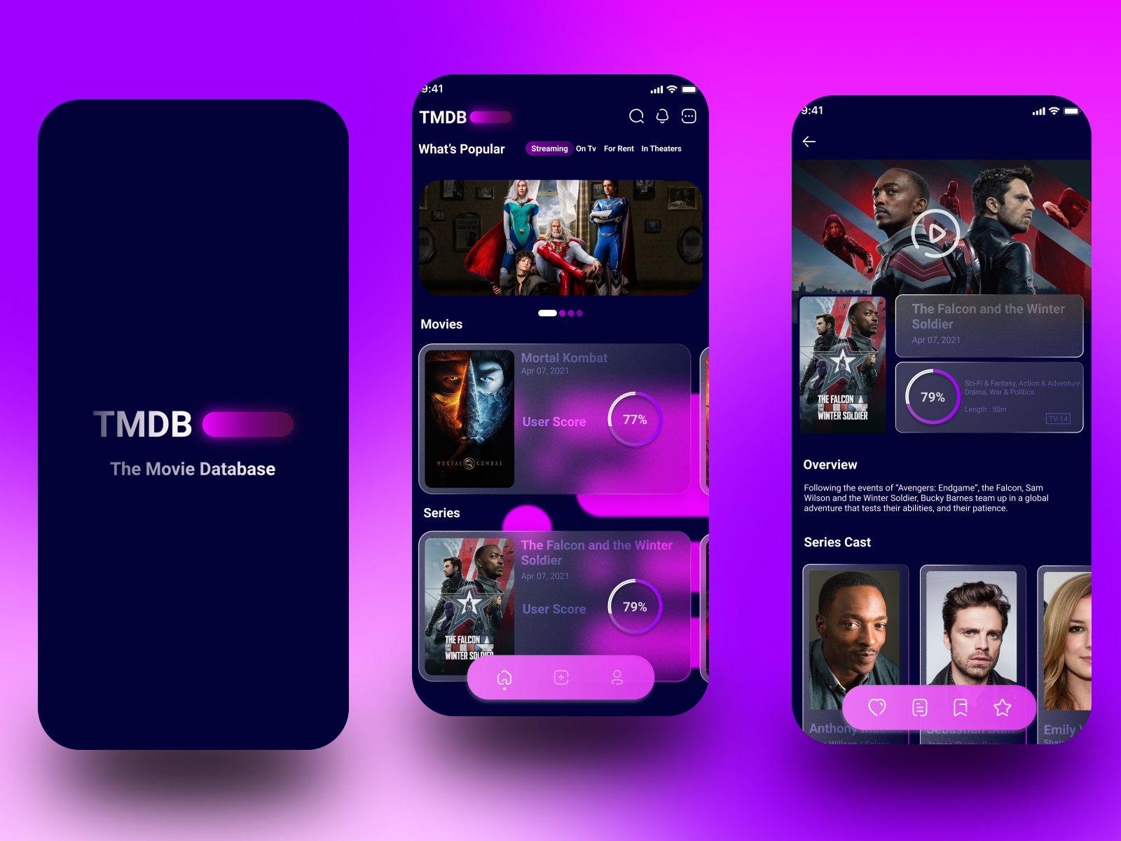 TMDB The Movie Database - Glassmorphism Fluid by Mirwan Hakim on Dribbble