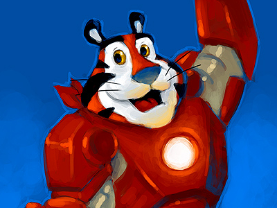 Breakfast Avengers: Tony "The Tiger" Stark iron man mascot superhero tiger tony