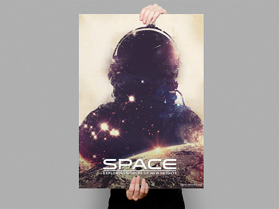 Space Poster astronaut poster space texture vintage