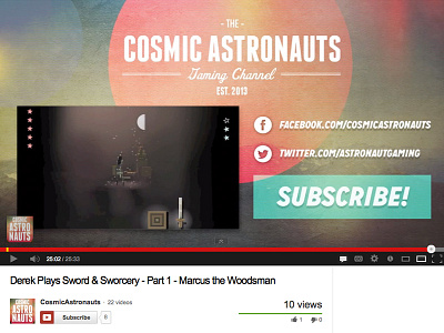 Cosmic Astronauts Gaming Outro Image astronauts channel cosmic cosmic astronauts gaming gaming light leaks outro texture typography video vintage youtube