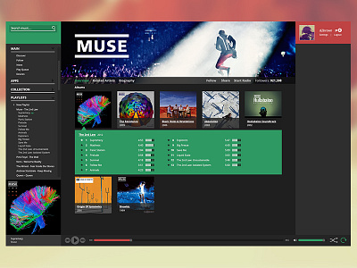 Spotify Redesign WIP clean design flat muse redesign spotify ui wip