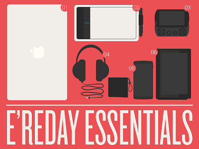 E'reday Essentials essentials flat headphones illustration macbook nexus 5 nexus 7 psp go