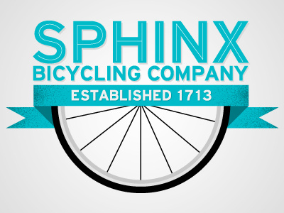 Sphinx Bicycling Logo 1 bicycle bike logo retro sphinx texture type typography vintage wheel