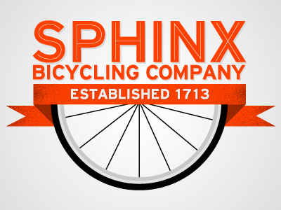 Sphinx Bicycling Logo 2 bicycle bike logo retro sphinx texture type typography vintage wheel