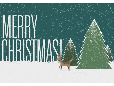 Christmas Postcard 2 christmas deer illustration minimal retro texture vector