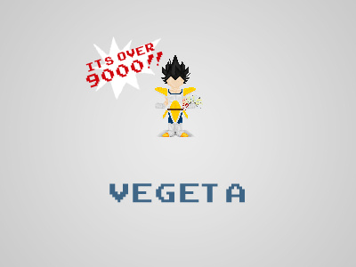 It's Over 9,000!! illustration over 9000 pixel saiyan vegeta