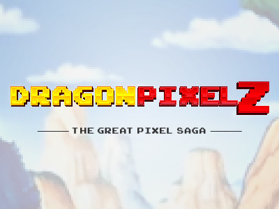 DragonPixelZ dragonball z illustration logo metal pixel project saga typography