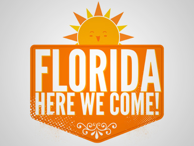 Florida Here We Come florida logo retro sunshine texture vector vintage