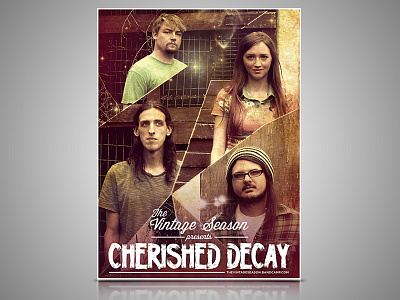 The Vintage Season - Cherished Decay Poster band indie music season texture the vintage season vintage typography