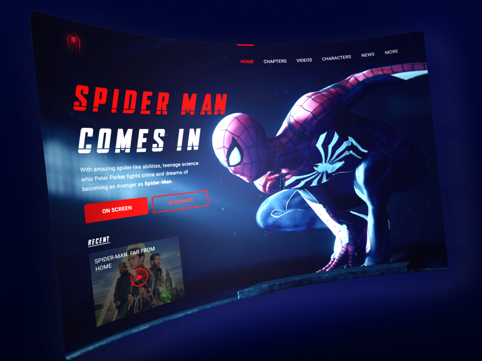 SpiderMan Web Design by Harsh Advani UI UX Designer on Dribbble