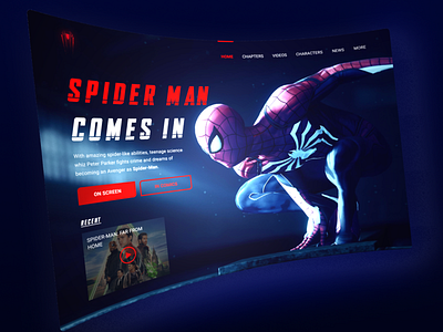 Spider-Man Web Design design design mockup designer dribbble mockup spiderman design ui ui design ui designer ui mockup uiux ux ux design ux designer web web design web ui website website mockup website ui