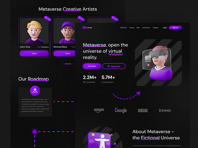 Metaverse landing page 3d dailyui dribbblers illustration landing page metaverse nft ui uidesign web design