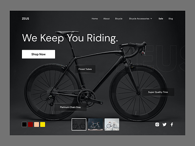 Zeus-Bicycle Web Design bicycle web bike design dribbble ui ui design ux ux design web design website