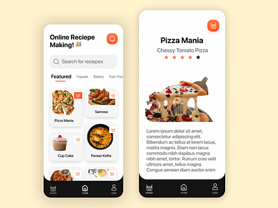 Recipe App app branding design illustration ui ux vector