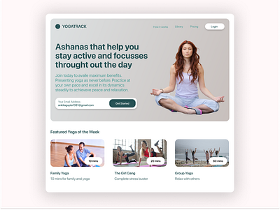 YOGATRACK - the yoga webiste app asan design health life ui ux vector website design yoga