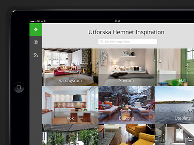 Hemnet Inspiration - iPad app app flat full width pictures gallery hemnet interaction ios ipad nav tiles