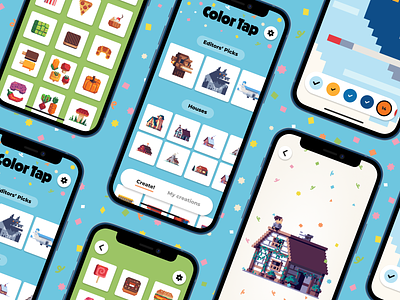 Color Tap Pixels - iOS app color by numbers ios ios app ios apps ipad app iphone app kids app ui ui design uiux
