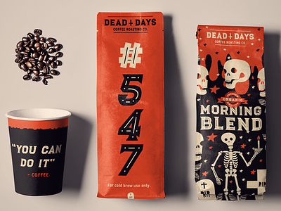 Dead Days - Morning Blend black gold branding coffee coffee branding coffee mug coffee packaging espresso packaging