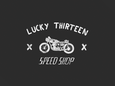 Lucky Thirteen Speed Shop cafe racer hand lettering honda cb illustration ipad drawing lettering