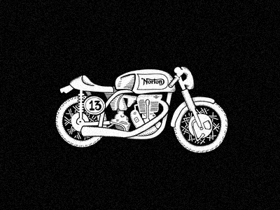 Norton cafe racer illustration ipad drawing norton norton model 30