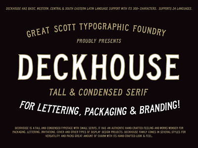 Deckhouse - A tall & condensed serif font font fonts lettering type type design typeface typography