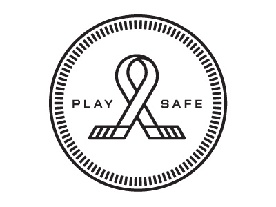 Hockey Safety Crest badge crests hockey hockey sticks illustration logo ribbon safety sam soulek soulseven typography