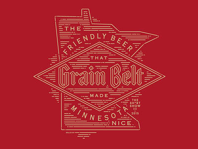 Grain Belt - The Friendly Beer beer diamond grain belt illustration line art logo minnesota screen print silkscreen t-shirt vector wood carving