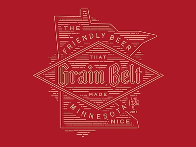 Grain Belt - The Friendly Beer beer diamond grain belt illustration line art logo minnesota screen print silkscreen t shirt vector wood carving