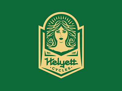 Helyett - Head badge design bicycle bicycle branding french head badge helyett inline logo logotype monoline typography