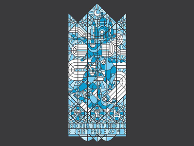Red Bull Crashed Ice crashed ice illustration poster red bull rune stone screen print silkscreen stained glass typography vector